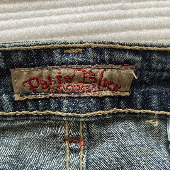 Paris blue woman dirty washed straight leg cropped Jean size 11 Junior - Picture 7 of 13